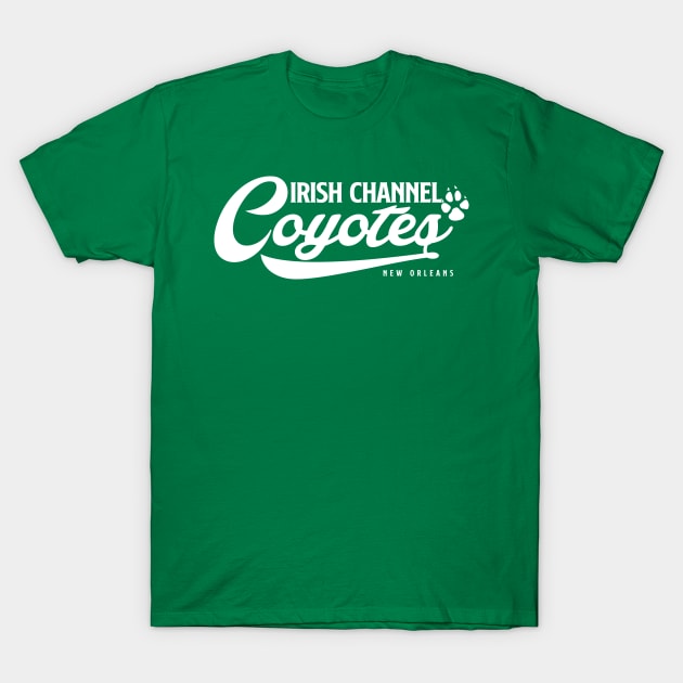 Irish Channel Coyote in White T-Shirt by AmuseThings